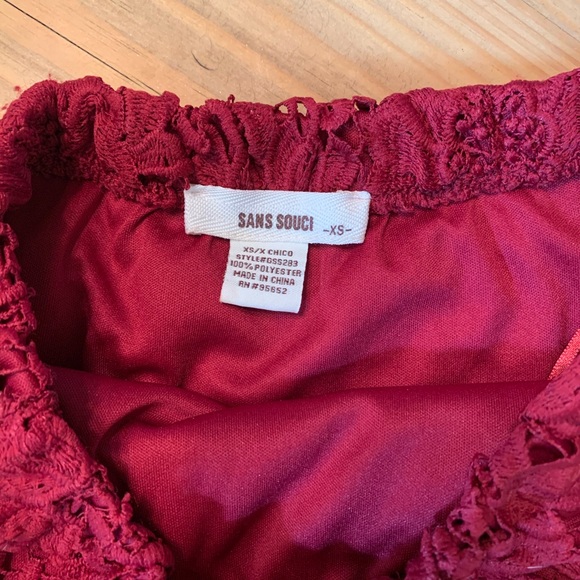 Deep red midi lace skirt - Picture 2 of 6